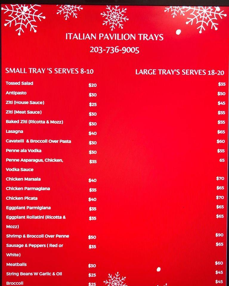 Menu at Italian Pavilion Restaurant Pizza, Derby, 90 Pershing Dr