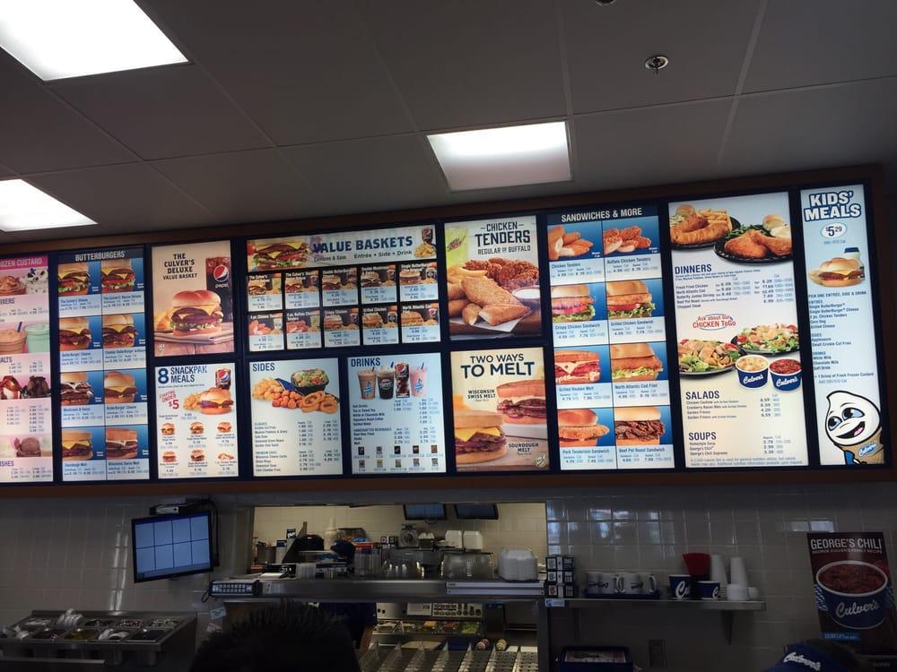 Menu at Culver’s fast food, Mesa, S Country Club Dr