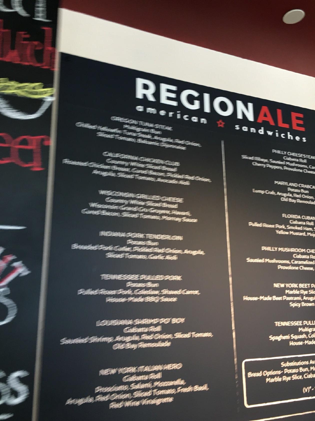 Menu at RegionAle pub & bar, Ellicott City, Richards Valley Rd