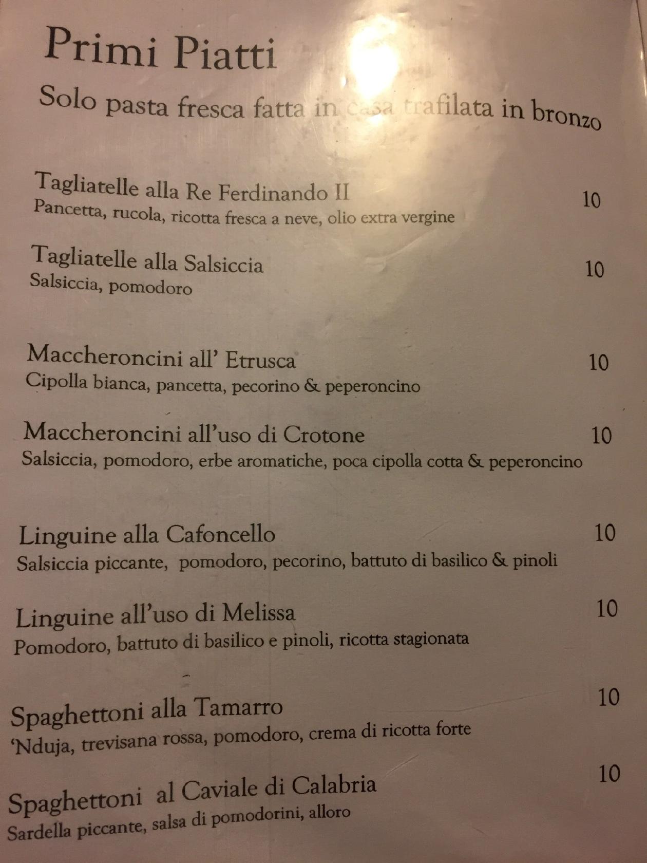 Menu At Dongi Restaurant Milan