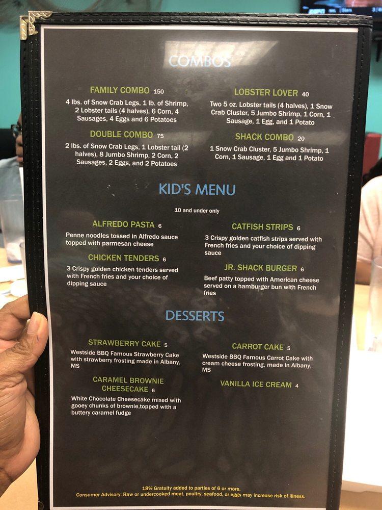 Menu at Flava Shack Seafood pub & bar, Olive Branch, Midsouth Dr