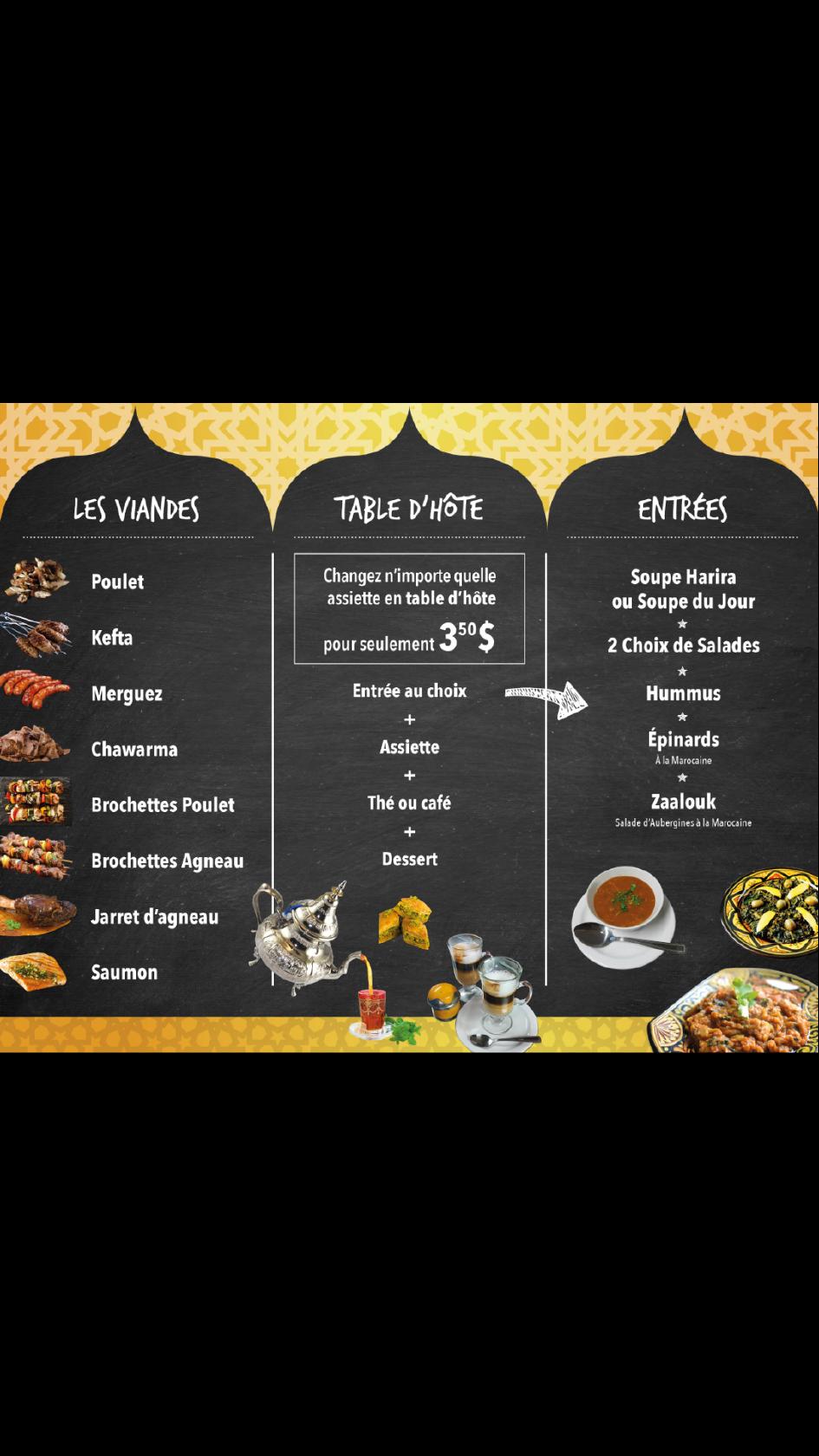 Menu at Saveurs du Monde Halal Shawarma Couscous Falafel