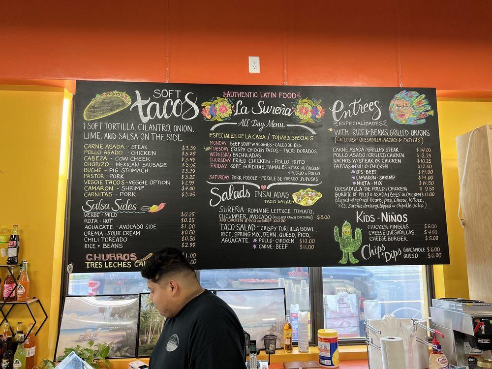 Menu at La Sureña Restaurant & Store, Fernandina Beach