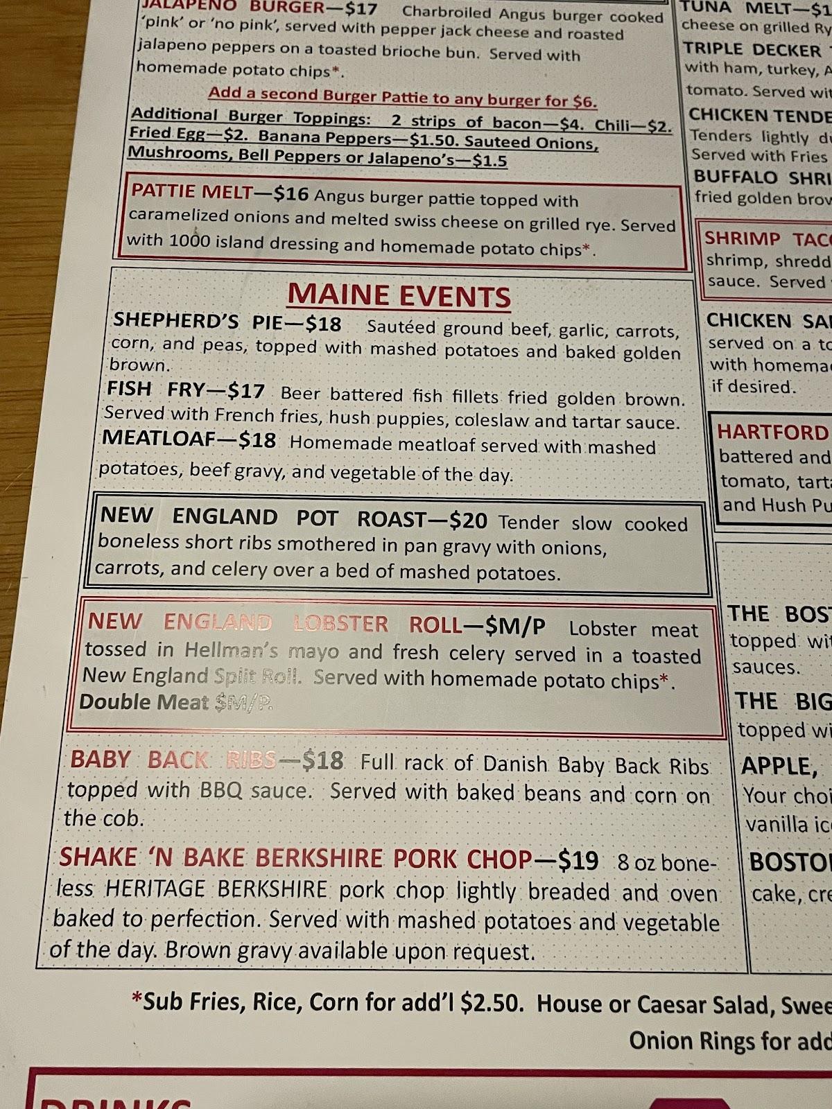 Menu at Foxboro Sports Tavern pub & bar, Naples