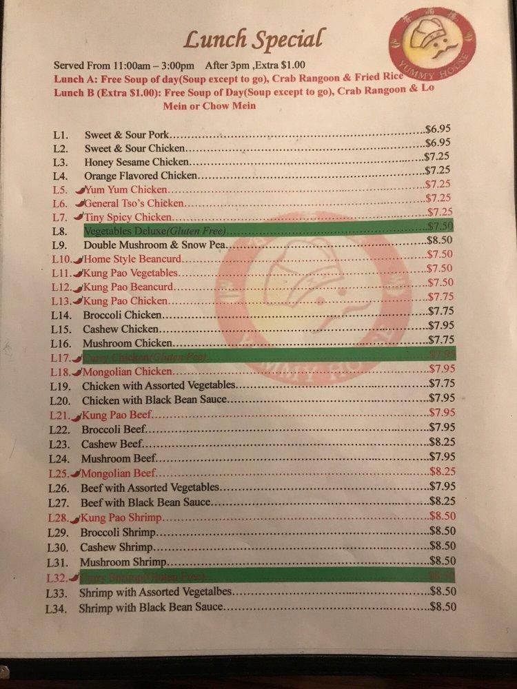 Menu at Yummy House restaurant, Idaho Falls, 354 W Broadway St