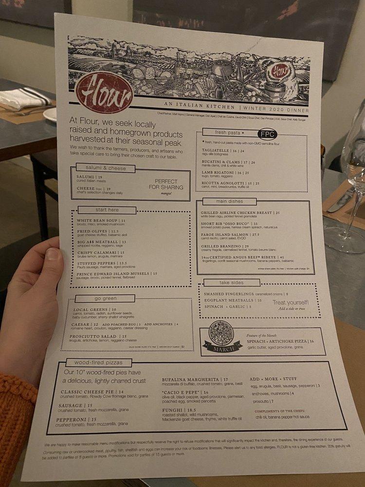 Menu at Flour Restaurant, Moreland Hills