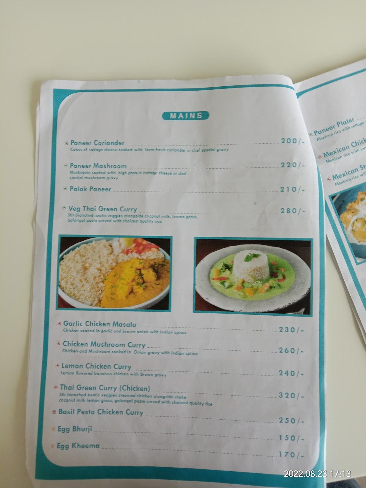 Journey, the Health Kitchen menu