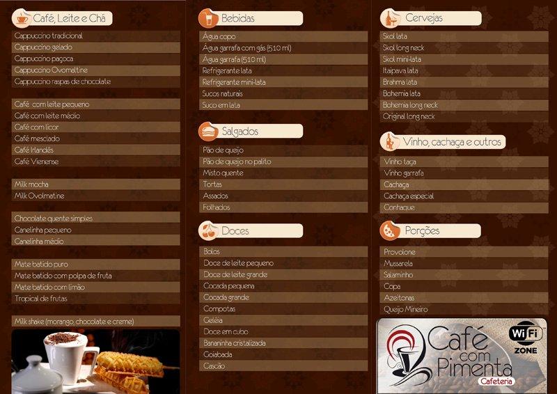 Café com Pimenta cardápio