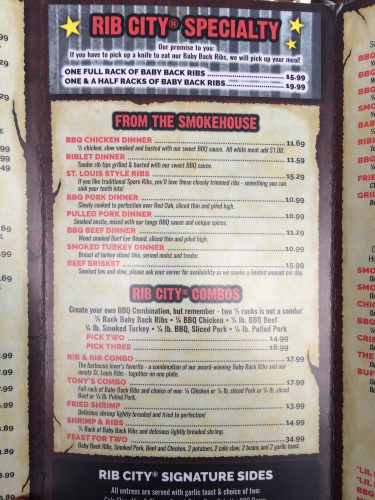 Menu at Rib City Arvada BBQ, Arvada, W 64th Ave suite d bldg 7