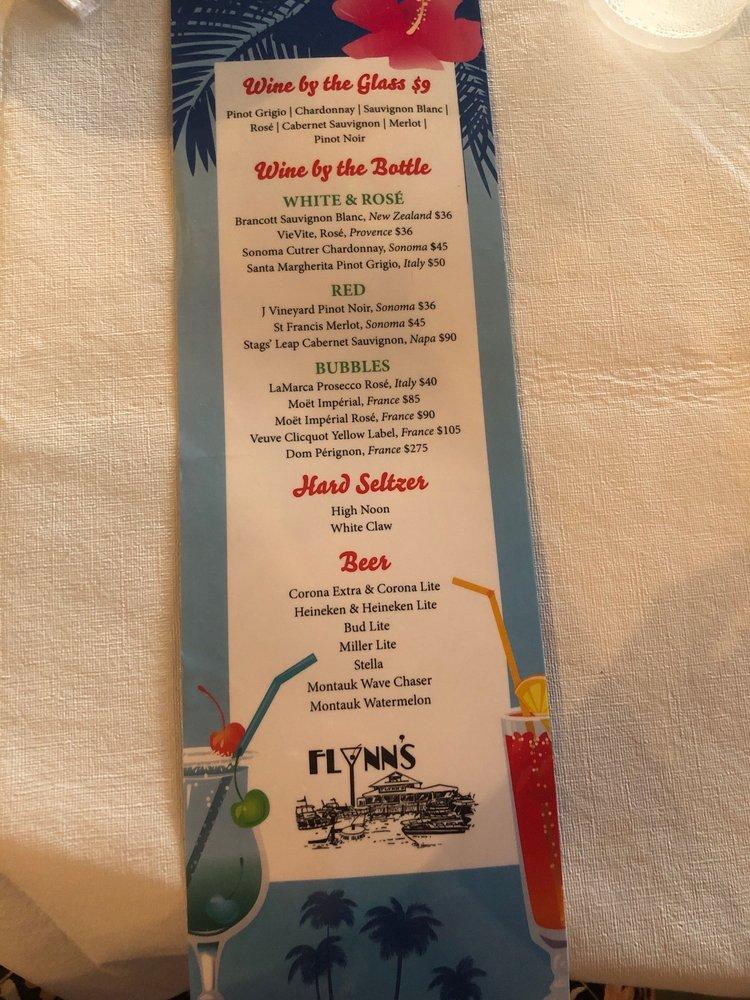 Menu at Flynn's Fire Island pub & bar, Fire Island