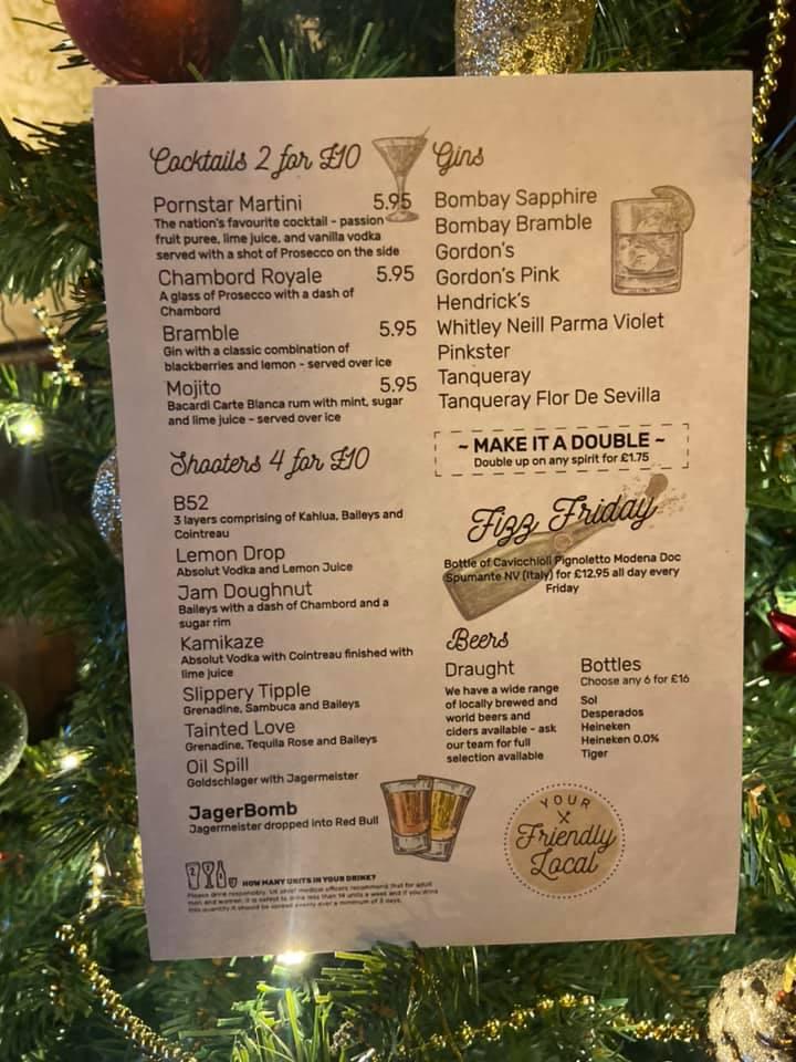 Menu at Long Arm Short Arm pub & bar, Welwyn Garden City