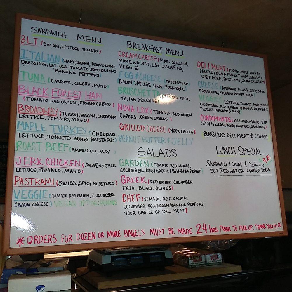 Menu at Bagel Express on Broadway restaurant, Providence