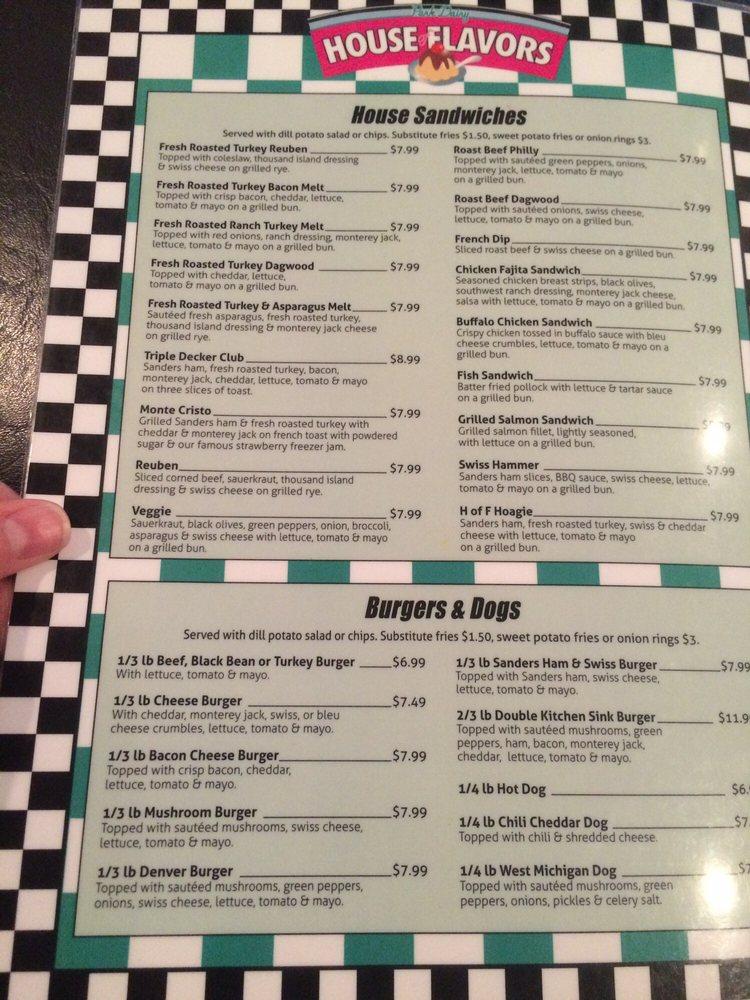 Menu at House of Flavors Restaurant, Ludington