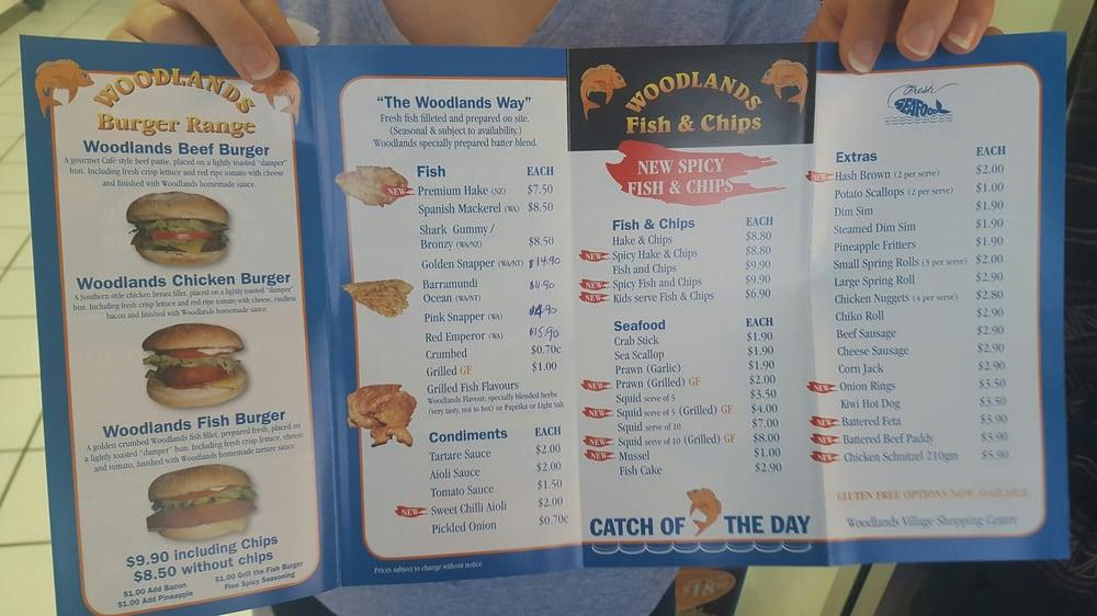 Menu at Woodlands Fish and Chips restaurant, Woodlands, Shop 9