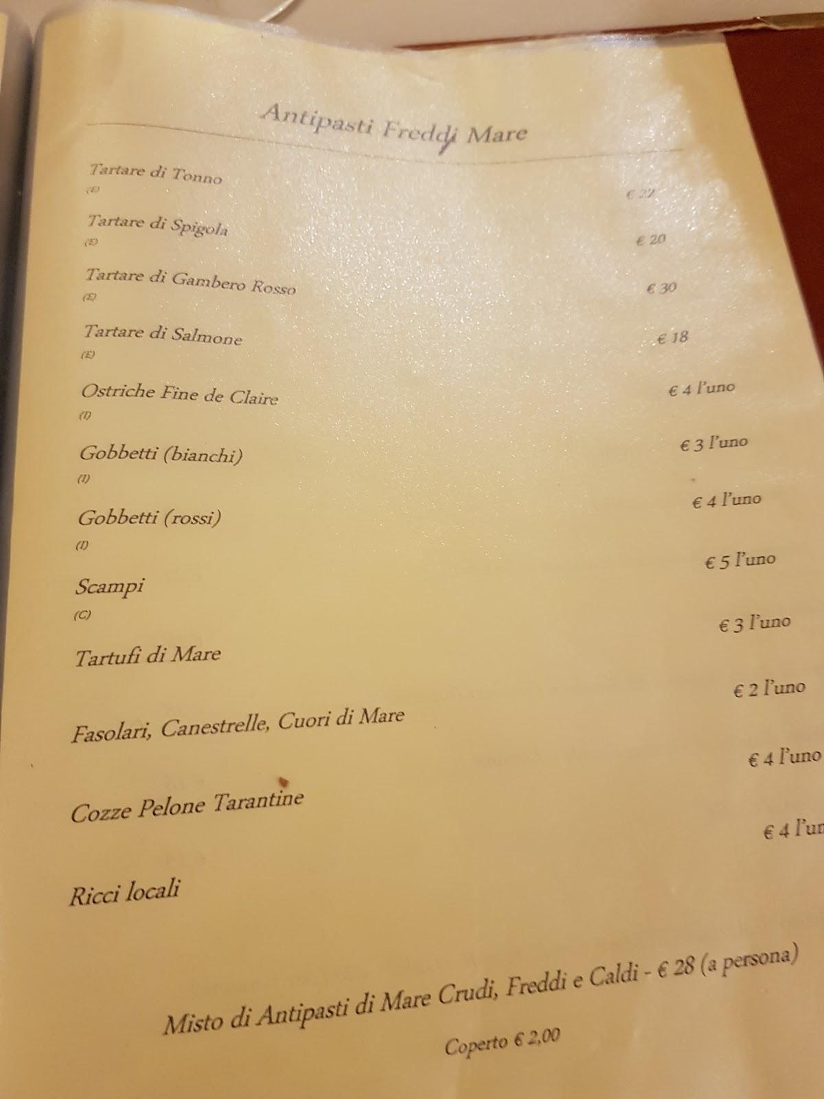 Menu Da Eleonora D Arborea Ristorante Roma