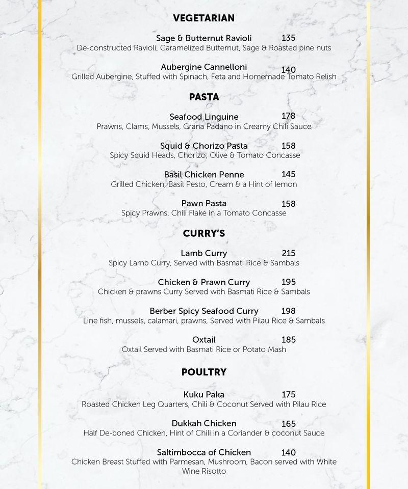Speisekarte von Dukkah Restaurant & Bar, Durban