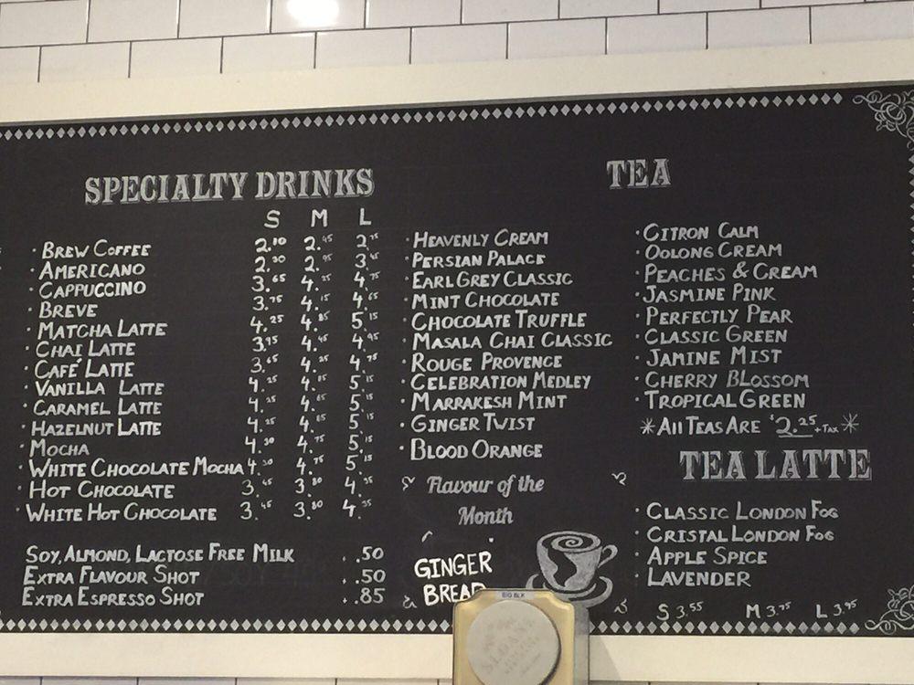 Menu at Cafe Cristal, Ottawa, 240 Kennevale Dr