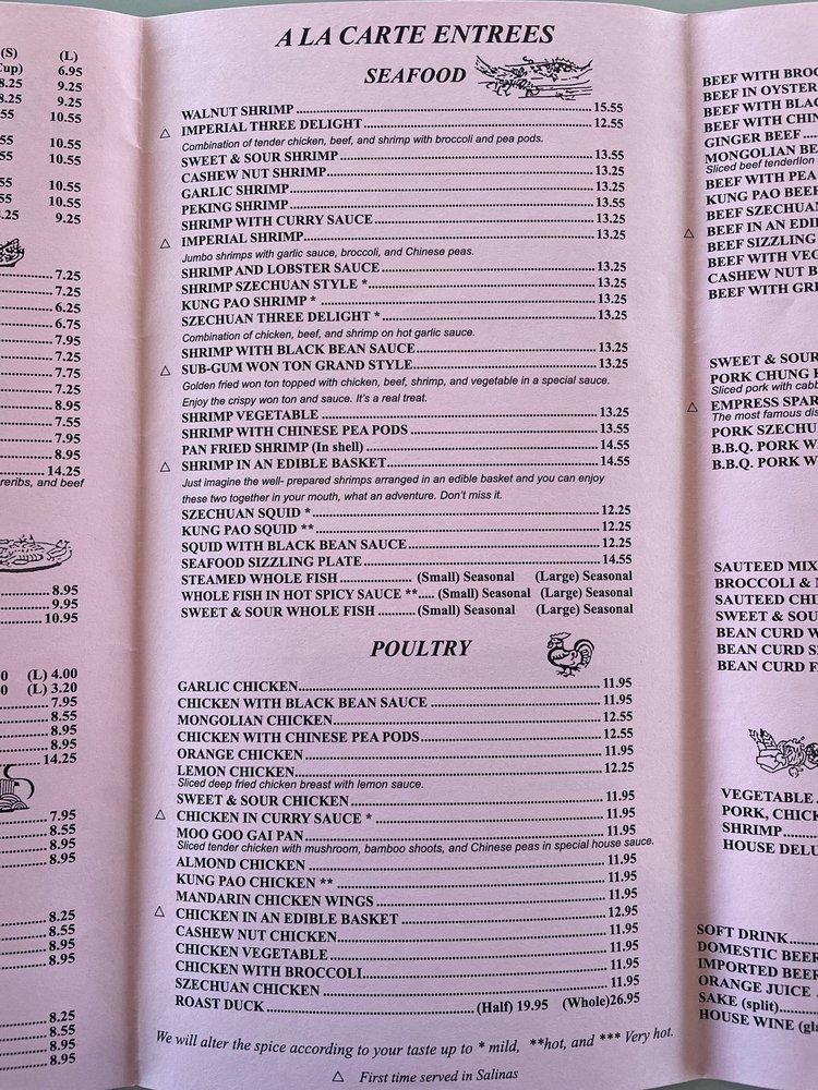 China Garden Menu Salinas Ca