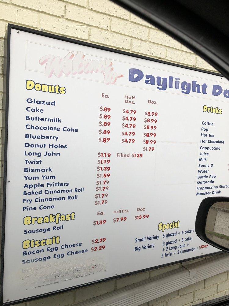 Menu At Daylight Donuts Harrisonville