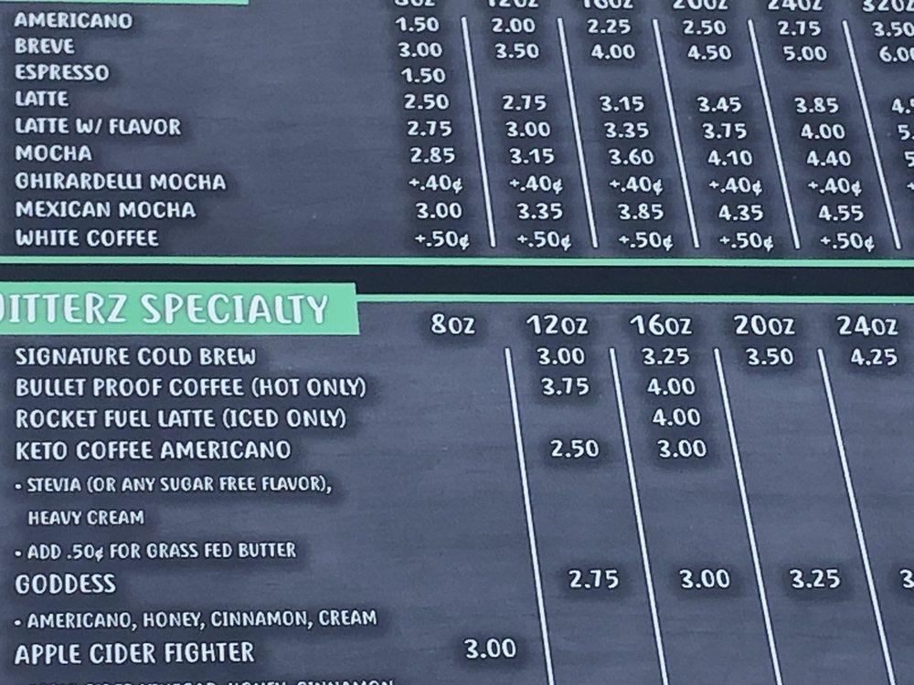 Menu at Jitterz Espresso, Post Falls, E Seltice Way