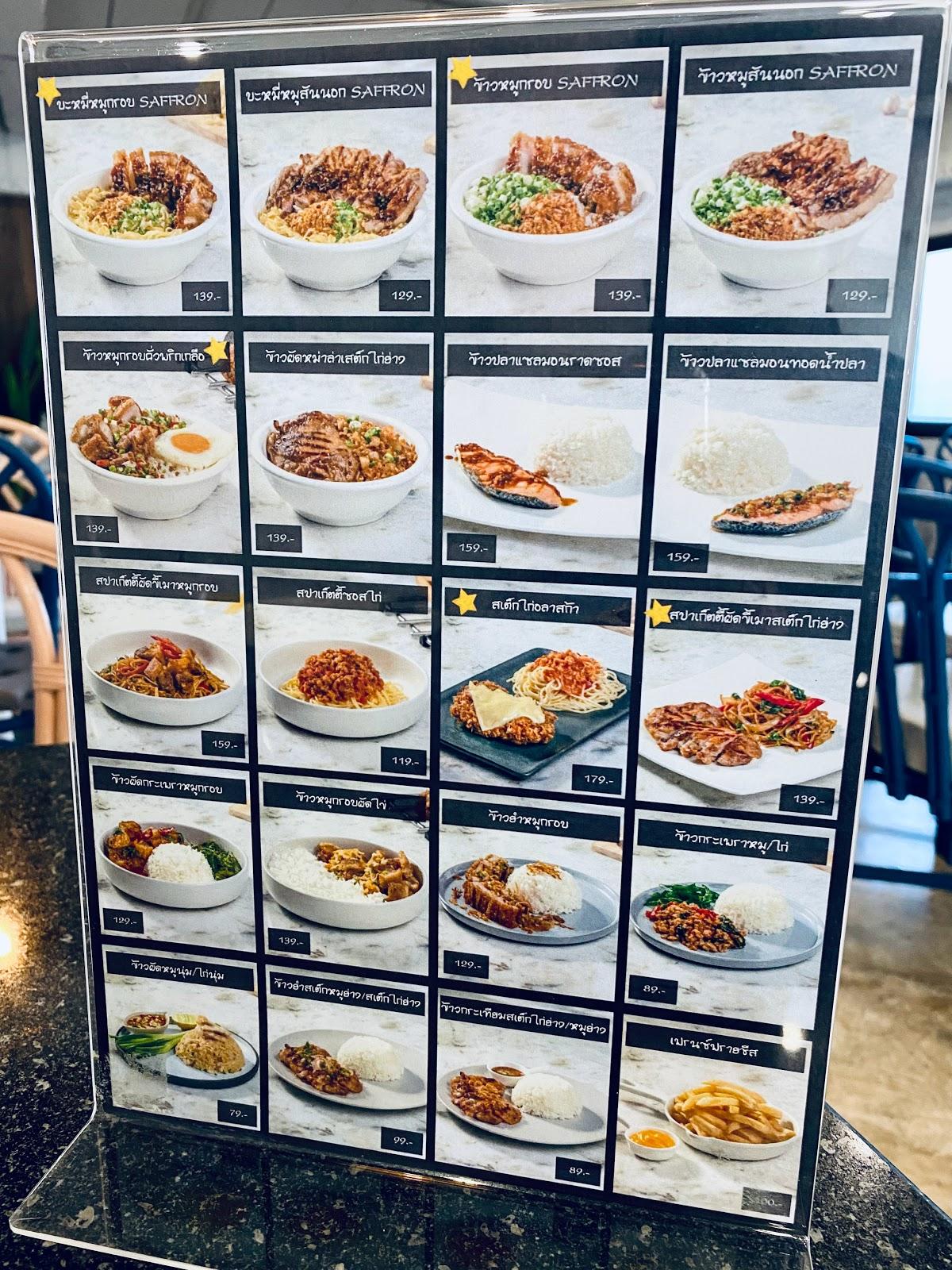 Menu at Saffron Hill Cafe (Minburi), Bangkok