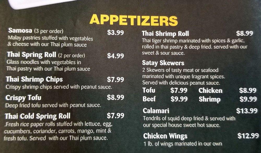 Menu at Thai Room Scarborough restaurant, Toronto, 43 Milner Ave 2