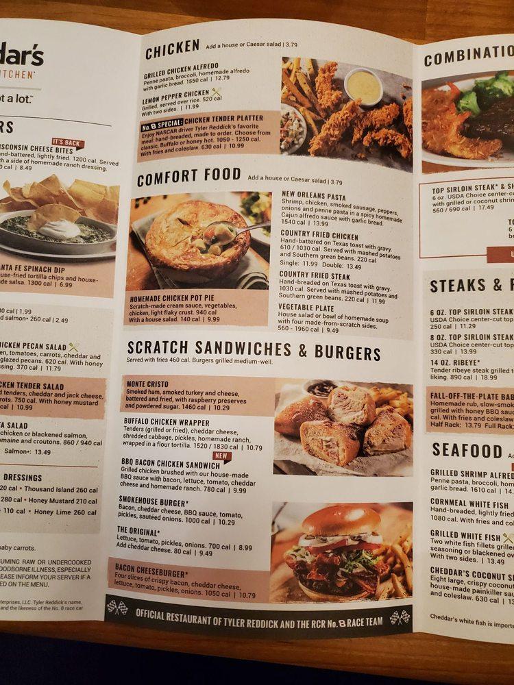 Menu at Cheddar's Scratch Kitchen restaurant, Goodyear