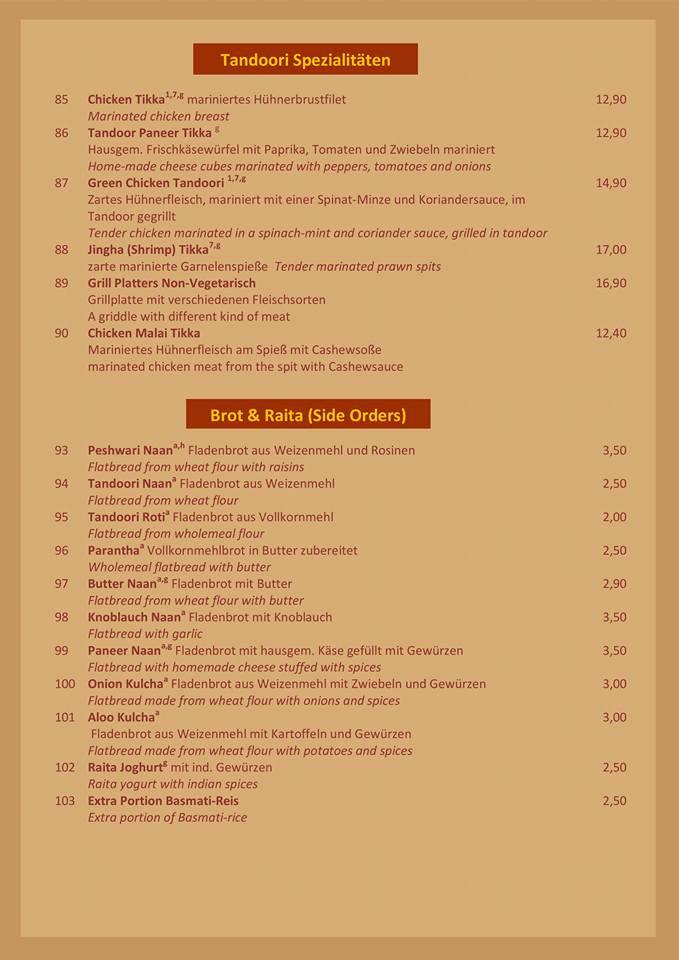 Menu at Indian Spicy Tandoori Restaurant und Bar, Darmstadt