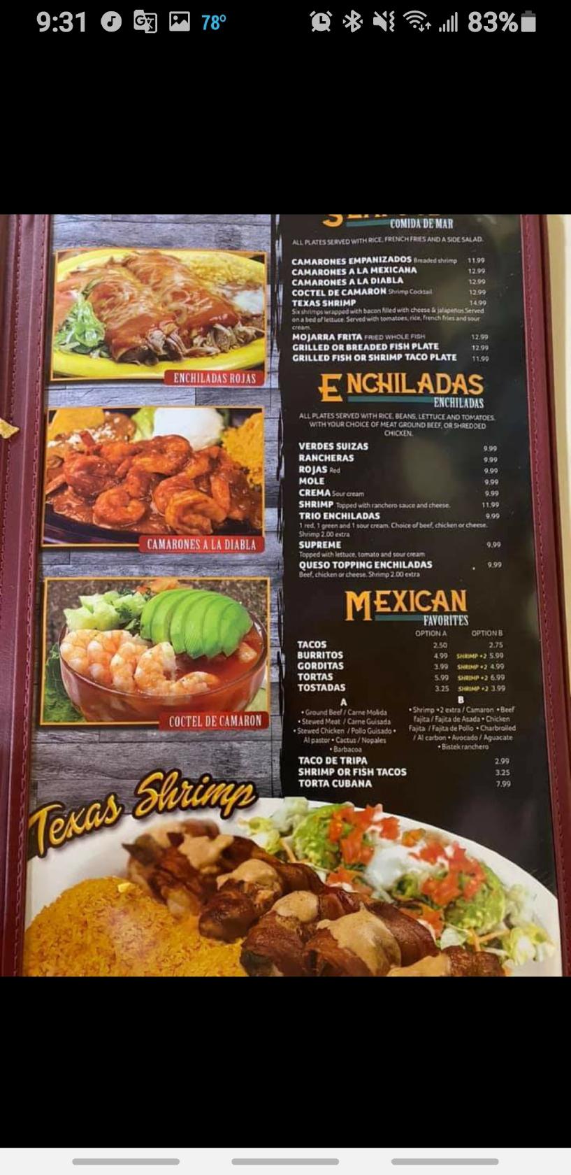 Menu at TAQUERIA JALISIENSE restaurant, Lott