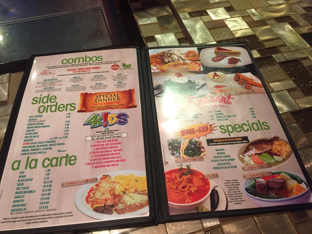 Menu at Vallarta Mexican Restaurant, Augusta, Wrightsboro Rd