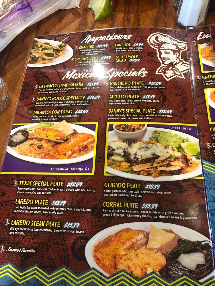 Menu At Danny S Restaurant Laredo Tx