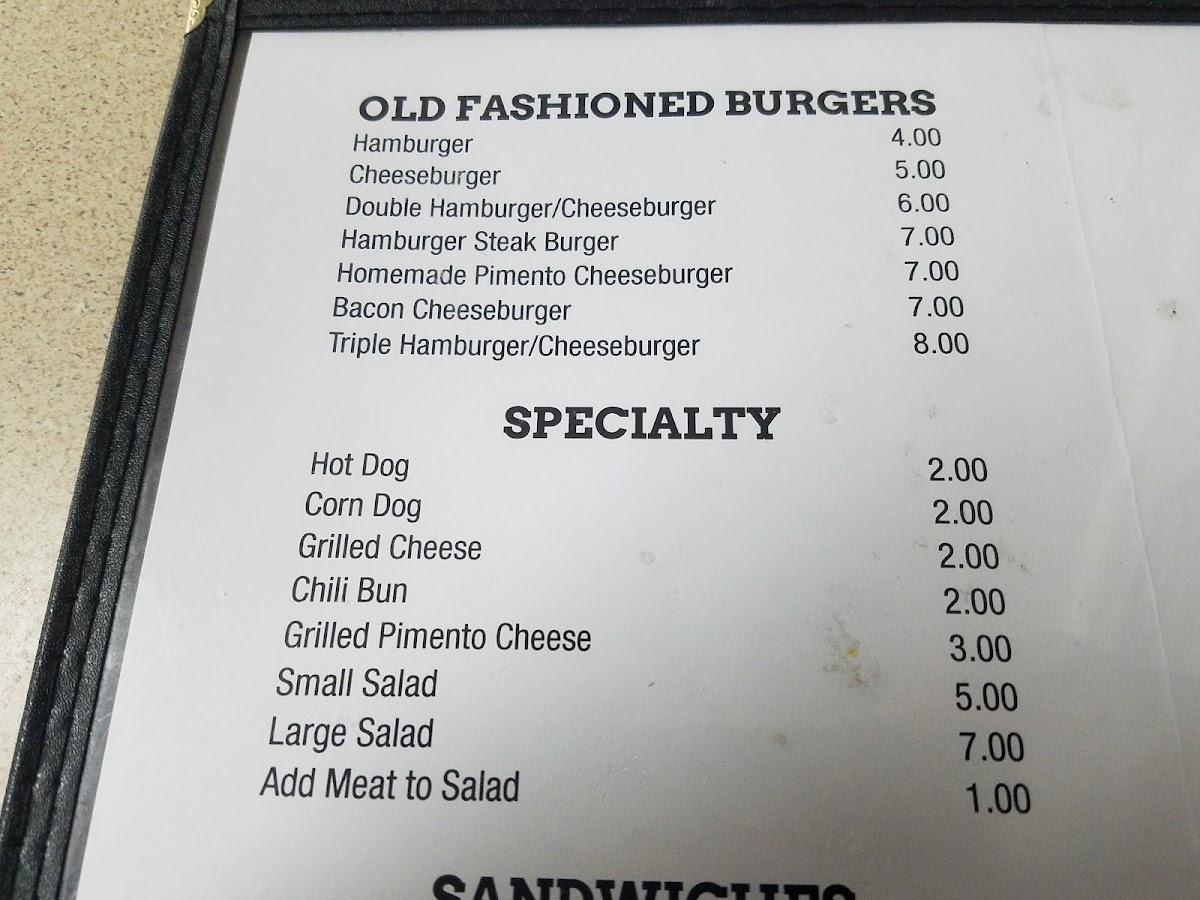 Menu at Bill's Grill restaurant, Patrick