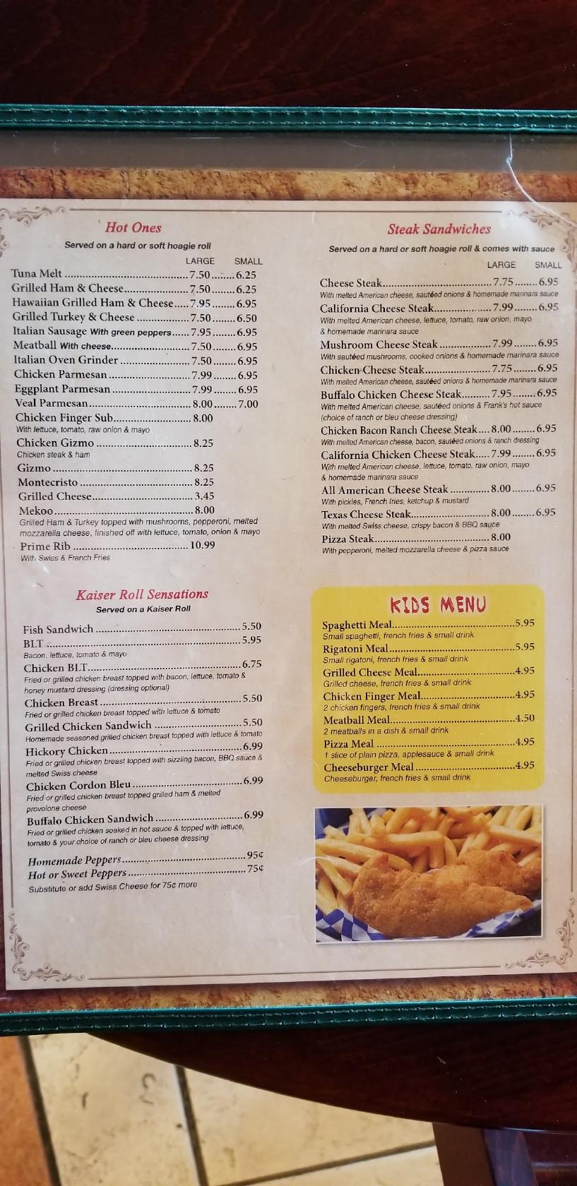 Menu at Tony's Family Ristorante And Pizzeria, Robesonia