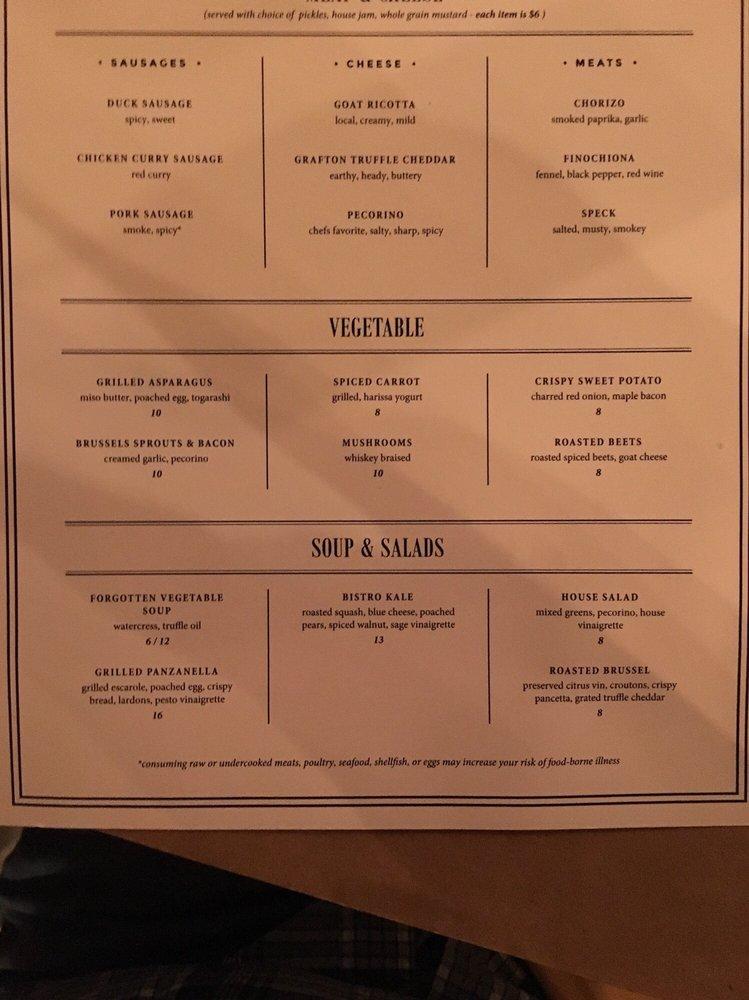 Menu at Bird & Bottle pub & bar, Tulsa