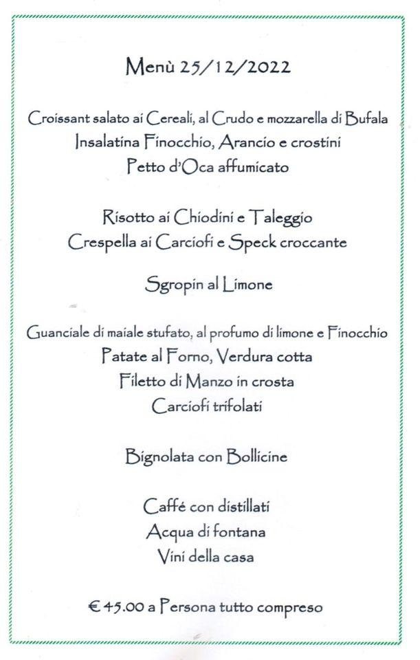 Menu di Albergo - Ristorante Italia Risorta 