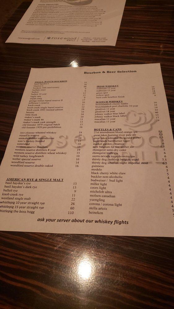 Menu at Rosewood Grill Hudson desserts, Hudson