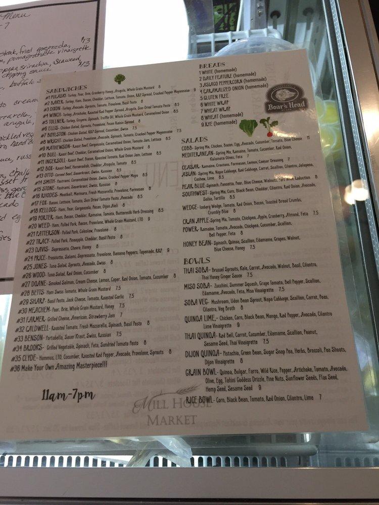 Menu at Mill House Market restaurant, Pulaski