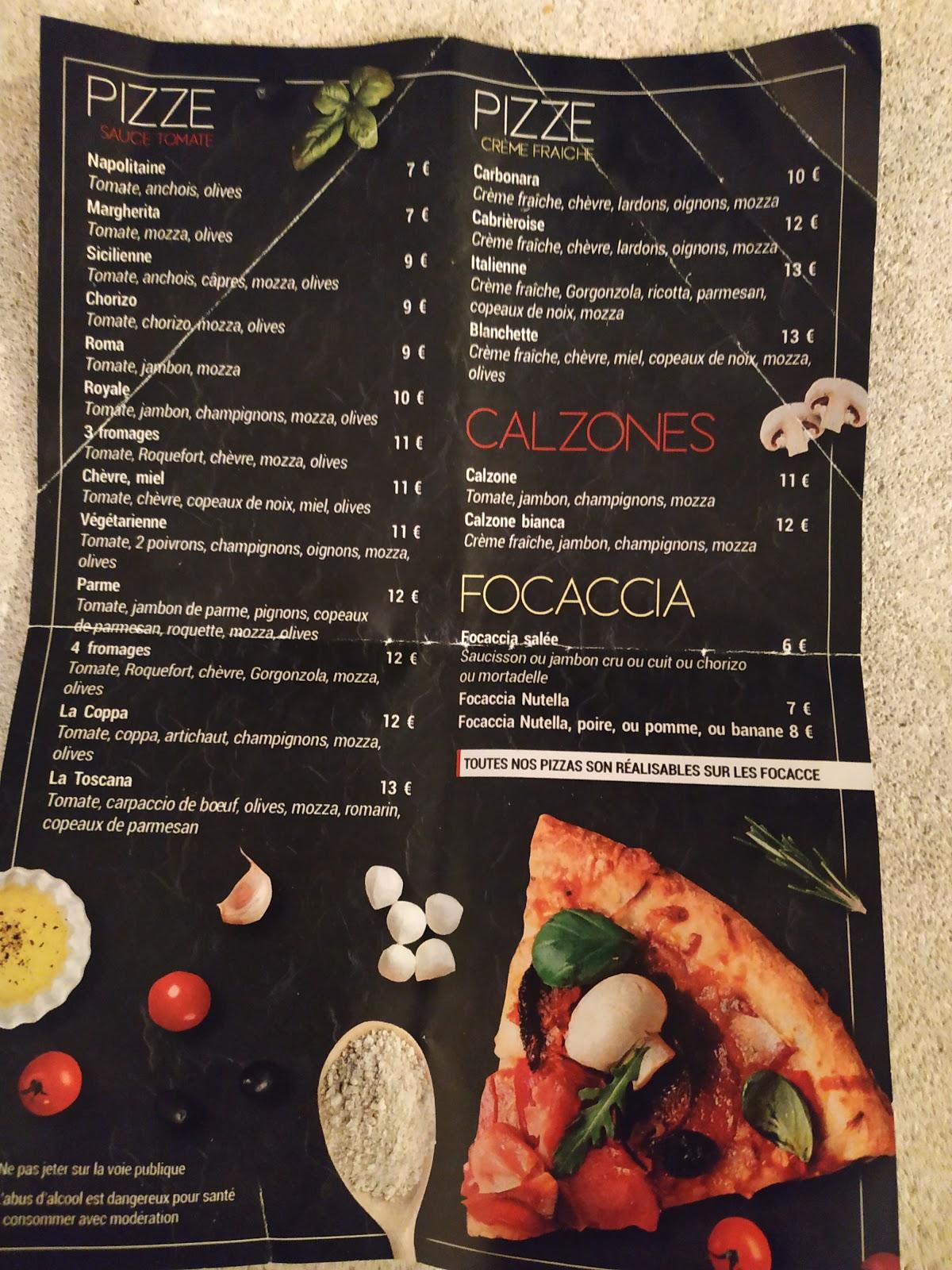 Menu au Pizzeria Trattoria Monna Lisa, Maubec