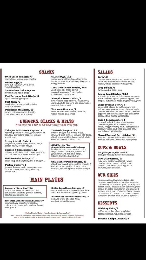 Menu at Whiskey Cake Kitchen & Bar, San Antonio, La Cantera Pkwy Suite