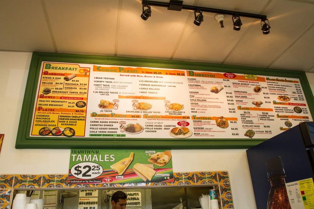 Menu at Diego's Mexican Food fast food, Yuma