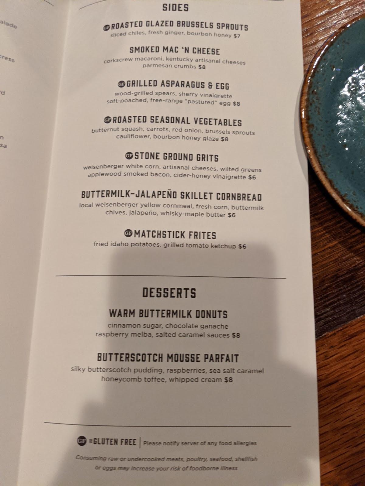 Menu at OBC Kitchen pub & bar, Lexington