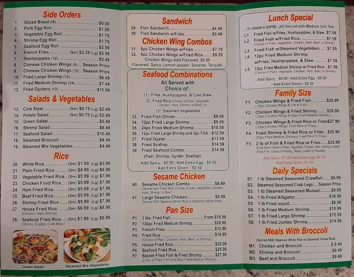 Menu at Grovetown Seafood Market and Restaurant, Grovetown