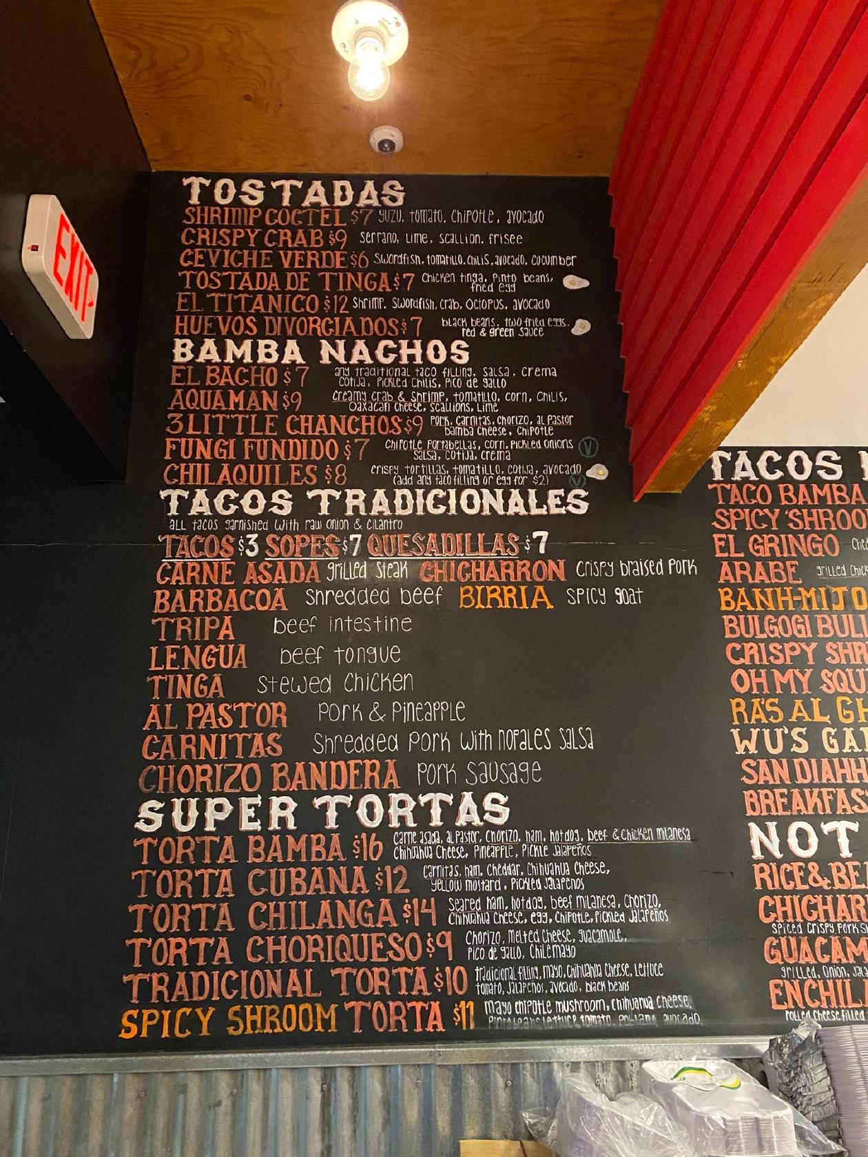 Menu At Taco Bamba Restaurant Vienna