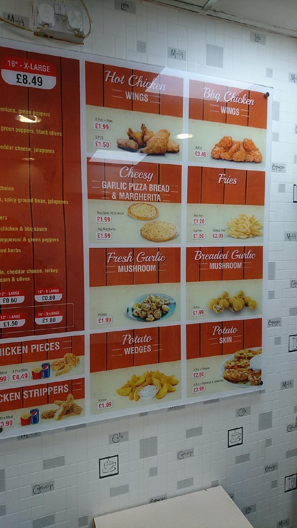 Menu at Caspian Pizza Coventry pizzeria, Coventry