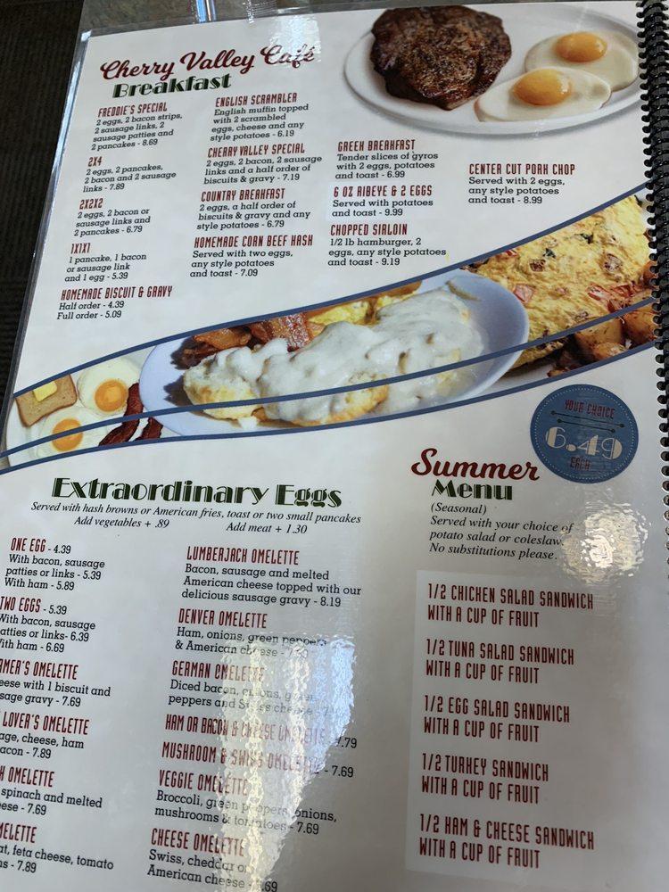 Menu at Cherry Valley Cafe, Cherry Valley