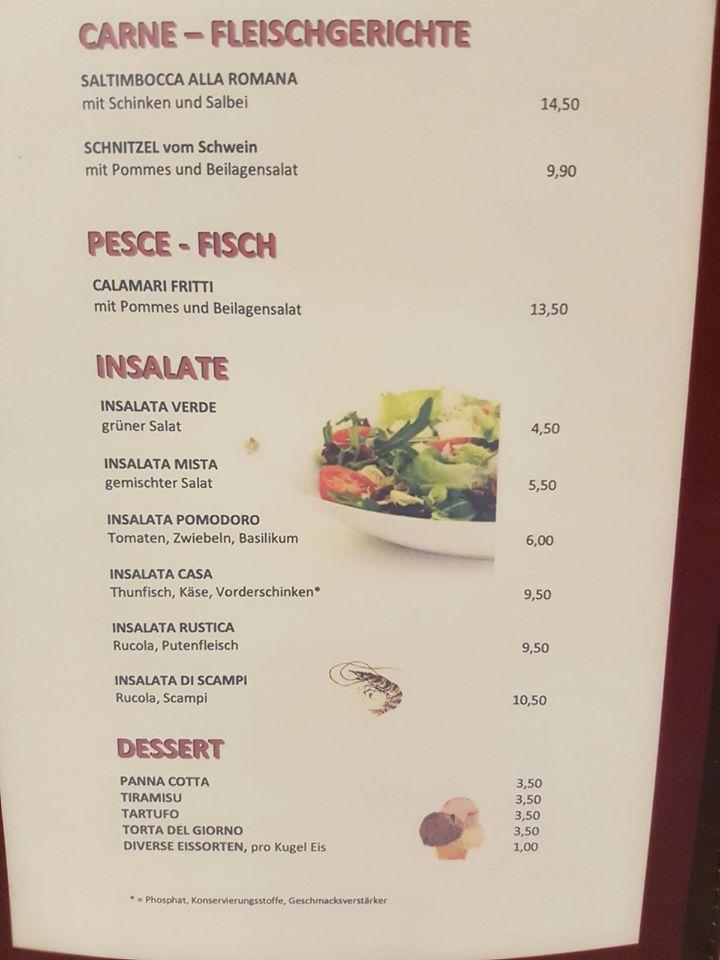 Speisekarte von Osteria Pizza e Pasta Lucia & Lory, Pommelsbrunn