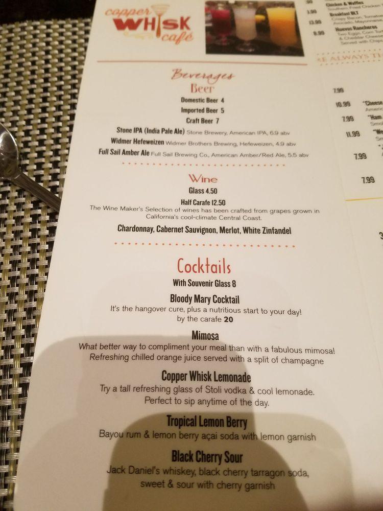 Menu at Copper Whisk Café cafe, Las Vegas