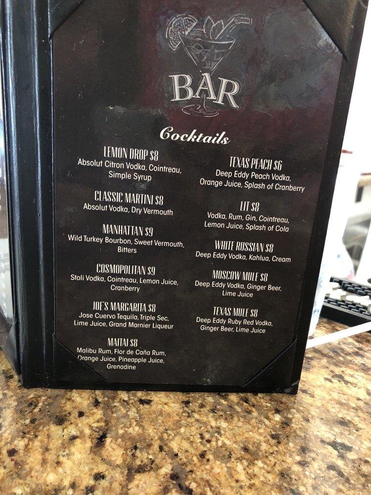 Menu at Joe's Oyster Bar & Grill, Rosenberg
