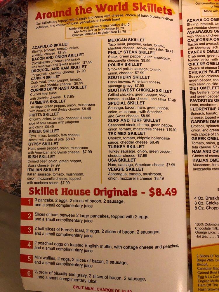 Menu at Skillet House restaurant, Oak Lawn, S Cicero Ave
