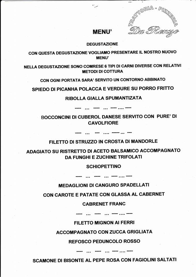 Menu di Da Renzo 